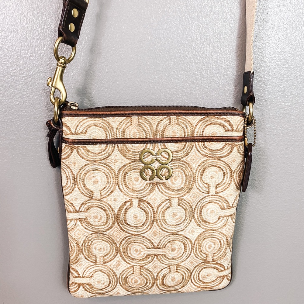 Coach Signature Zip File Cross Body Designer Bag Gem